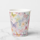 Flutter Bloom Pastel Butterfly Floral Theme Party Pappbecher (Vorderseite)
