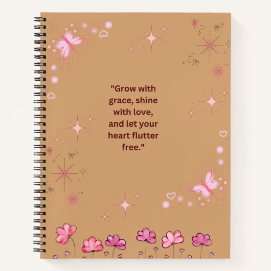 "Flutter & Blüh: Ein Journal für Positivität Notizblock (Vorderseite)