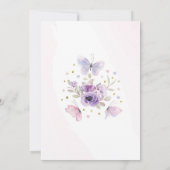 Flutter Butterfly Blume Lila Geburtstagsparty Einladung (Rückseite)