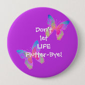 Flutter-Byes (violett) großer Knopf Button (Vorderseite)