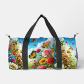 Flutter & Fit Schöner Schmetterlingsgarten Duffle Bag (Vorderseite)