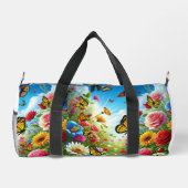 Flutter & Fit Schöner Schmetterlingsgarten Duffle Bag (Rückseite)