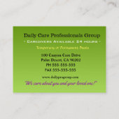 Flutter Friendly Special Caregiver Visitenkarte (Rückseite)
