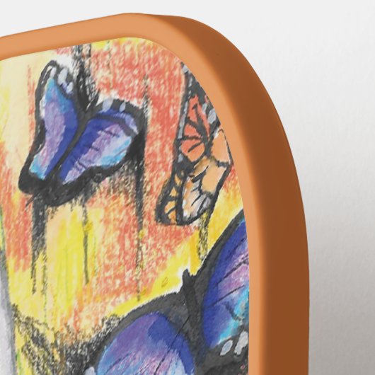 Flutter Monogram Initial Butterfliegen Pickleball Schläger (Linke Seite)