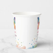 Flutter On Over Rainbow Butterfly 1st Birthday Pappbecher (Rechts)