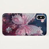 Flutter & Sparkle: Pink Butterfly iPhone Case (Rückseite (Horizontal))