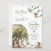 Flutter & Twirl Bezaubernde Waldbrände zum Geburts Einladung (Vorderseite)