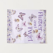Flutter und Lila Party drehen Hintergrund Wandteppich (Vorderseite (Horizontal))
