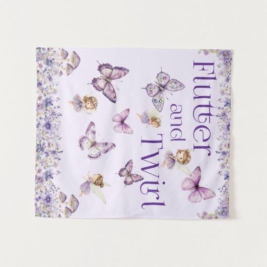 Flutter und Lila Party drehen Hintergrund Wandteppich (Vorderseite (Horizontal))