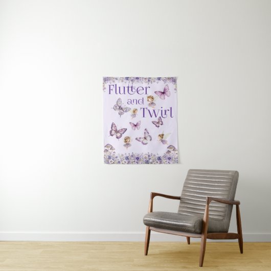 Flutter und Lila Party drehen Hintergrund Wandteppich (Beispiel)