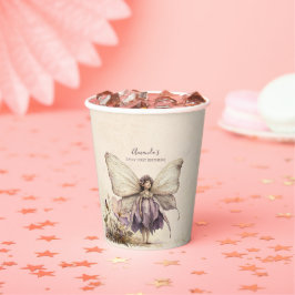 Flutter und Twirl Blume Feenmädchen Geburtstag Pappbecher