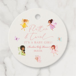 Flutter und Twirl Enchanted Fairy Baby Shower Geschenkanhänger