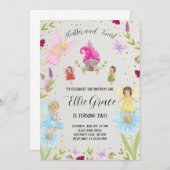 Flutter und Twirl Fairy Einladung (Vorne/Hinten)