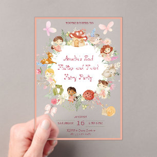 Flutter und Twirl Fairy Garden Geburtstag Einladun Acryleinladungen