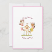 Flutter und Twirl Fairy Garden Geburtstag Einladung (Rückseite)