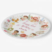 Flutter und Twirl Fairy Garden Geburtstag Pappteller (Schrägansicht)