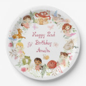 Flutter und Twirl Fairy Garden Geburtstag Pappteller (Vorderseite)