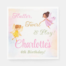 Flutter und Twirl Fairy Geburtstagsparty Napkins Serviette