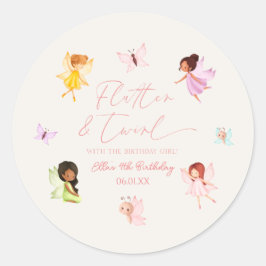 Flutter und Twirl Verzauberte Geburtstagsparty der Runder Aufkleber