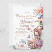 Flutter und wirbelnde Gartenmühle Blumenzähne 1. Einladung (Vorderseite)