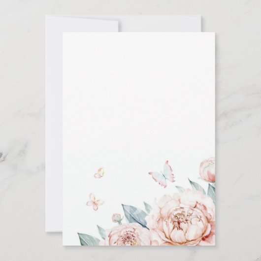 Flutter und wirbelnde Gartenmühle Blumenzähne 1. Einladung (Rückseite)