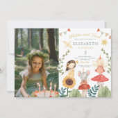 Flutter und wirbelndes Foto Verzauberte Fee Geburt Einladung (Vorderseite)