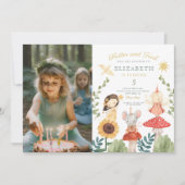 Flutter und wirbelndes Foto Verzauberte Fee Geburt Einladung (Vorderseite)