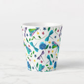 Flutter-Watercolor Libellen-Gartendesigner Milchtasse (Vorderseite)