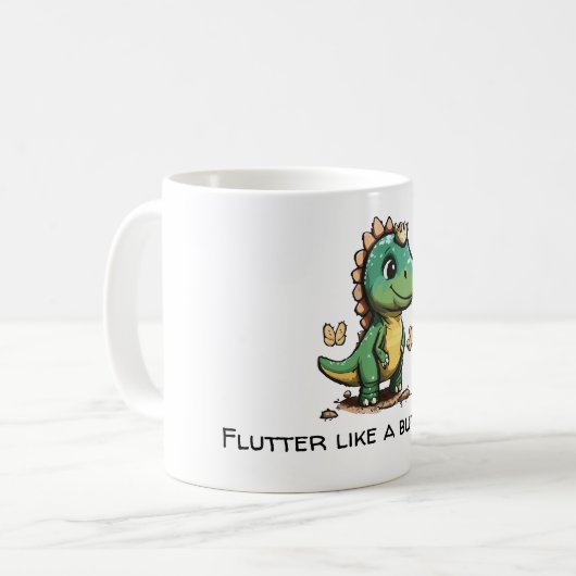 Flutter wie ein Schmetterling Kaffeetasse (Vorderseite Links)