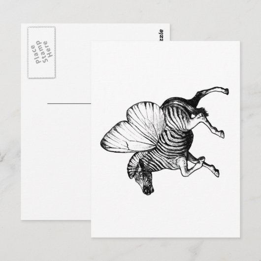 Flutter Zebra Postkarte (Vorne/Hinten)