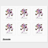 Flutterblende-Buchzeichen-Aufkleber Quadratischer Aufkleber (Blatt)