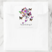 Flutterblende-Buchzeichen-Aufkleber Quadratischer Aufkleber (Tasche)