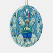 FLUTTERBUN WINTER WONDERLAND, FUNNY BUNNY RABBBIT KERAMIK ORNAMENT (Rechts)