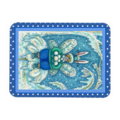 FLUTTERBUN WINTER WONDERLAND, FUNNY BUNNY RABBBIT MAGNET (Horizontal)
