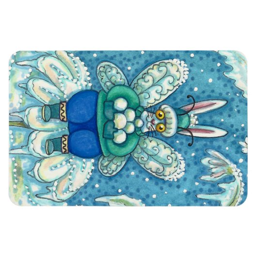 FLUTTERBUN WINTER WONDERLAND, FUNNY BUNNY RABBBIT MAGNET (Horizontal)
