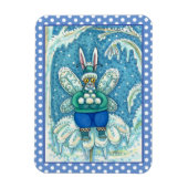 FLUTTERBUN WINTER WONDERLAND, FUNNY BUNNY RABBBIT MAGNET (Vertikal)