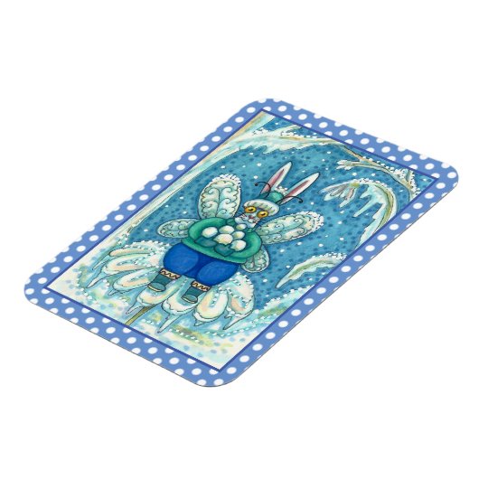 FLUTTERBUN WINTER WONDERLAND, FUNNY BUNNY RABBBIT MAGNET (Linke Seite)