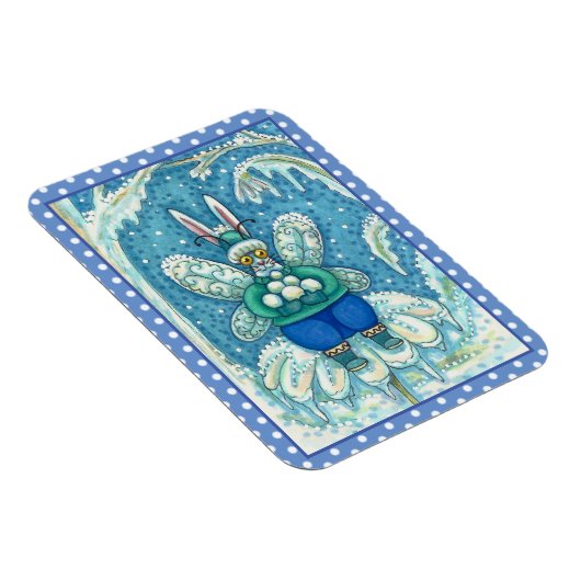 FLUTTERBUN WINTER WONDERLAND, FUNNY BUNNY RABBBIT MAGNET (Rechte Seite)