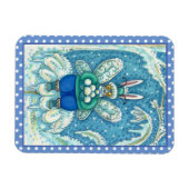 FLUTTERBUN WINTER WONDERLAND, FUNNY BUNNY RABBBIT MAGNET (Horizontal)