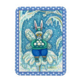 FLUTTERBUN WINTER WONDERLAND, FUNNY BUNNY RABBBIT MAGNET (Vertikal)