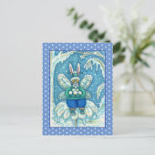FLUTTERBUN WINTER WONDERLAND, FUNNY BUNNY RABBBIT POSTKARTE (Stehend Vorderseite)