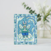 FLUTTERBUN WINTER WONDERLAND, FUNNY BUNNY RABBBIT POSTKARTE (Stehend Vorderseite)
