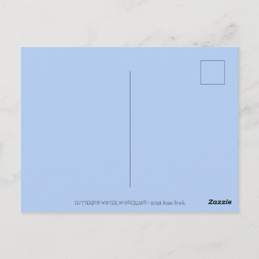 FLUTTERBUN WINTER WONDERLAND, FUNNY BUNNY RABBBIT POSTKARTE (Rückseite)