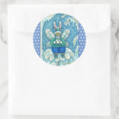 FLUTTERBUN WINTER WONDERLAND, FUNNY BUNNY RABBBIT RUNDER AUFKLEBER (Tasche)