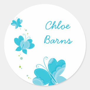 FLUTTERBY BUTTERFLIES :: Reihe von drei 2 Runder Aufkleber