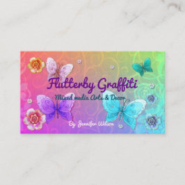 Flutterby Graffiti Jeweled AERTIST VENDOR SHOP Visitenkarte