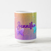 Flutterby Graffiti Jeweled PERSONALISIERT Kaffeetasse (Mittel)