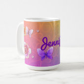 Flutterby Graffiti Jeweled PERSONALISIERT Kaffeetasse (Vorderseite Links)