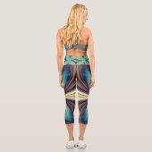 Flutterby in Blau Capri Leggings (Rückseite)