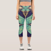 Flutterby in Blau Capri Leggings (Vorderseite)